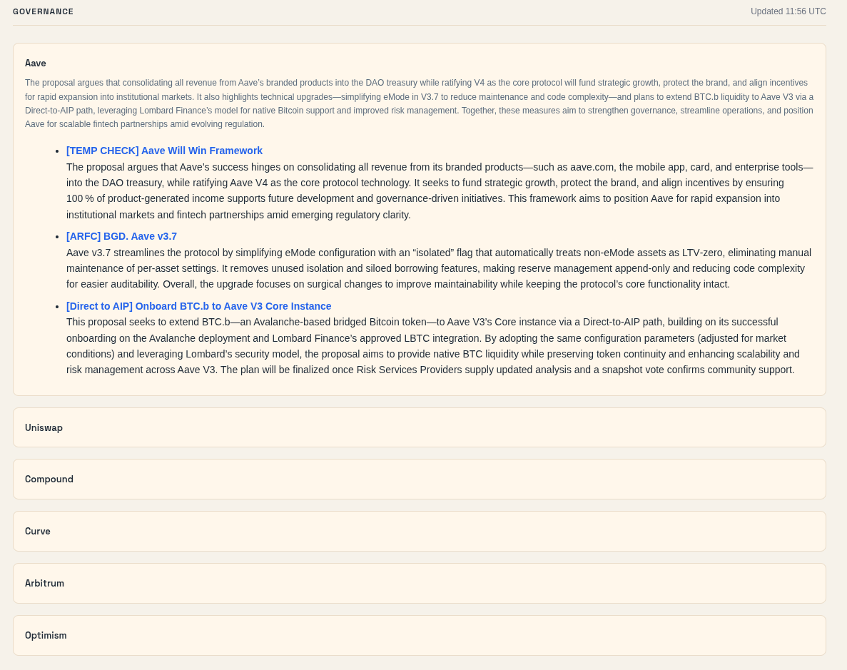 Governance forums section
