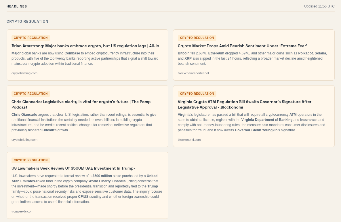 Headlines section