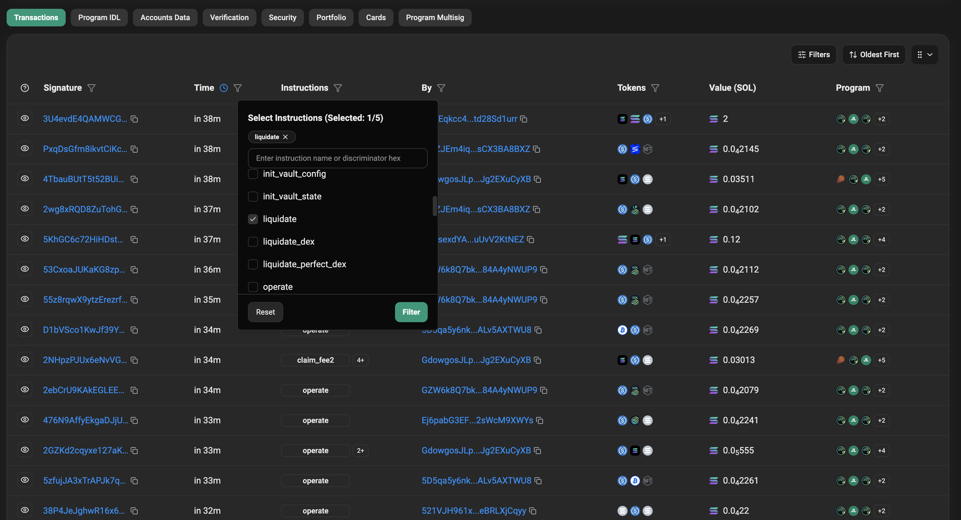 Jupiter Lend Borrow program&rsquo;s Solscan transaction page